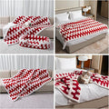 Maidewow Waterproof Pet Blanket,Red Dog Throw Blankets for Bed Covers Couch Sofa Stylish Jacquard Pets Mats of Puppy Cats Washable Reversible Furniture Protection Covers (Red Wave,M)