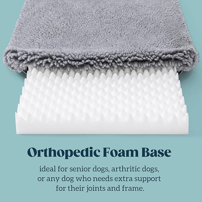 PELZIN Stoutwool 4" Indestructible Dog Bed - Orthopedic Chew Proof Dog Crate Pad - Fluffy Kennel Mat for Aggressive Chewers - Ideal for Extra Large Breeds & Fits 48-Inch Crate - 47"x29", Charcoal