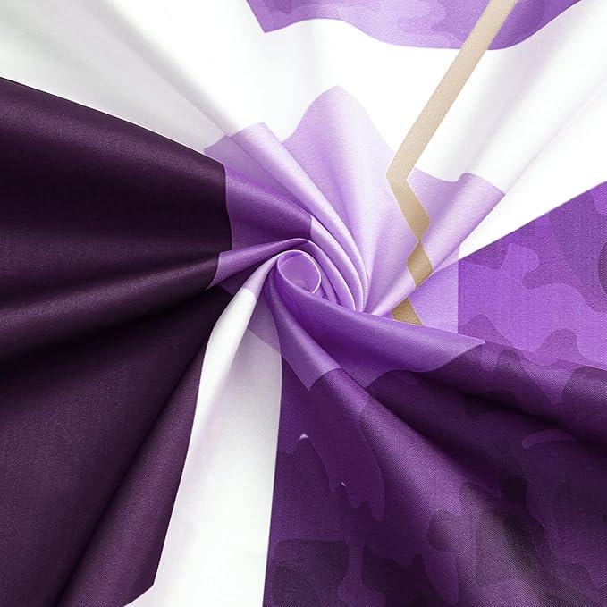 Litabel Modern Small Stall Shower Curtain for Bathroom, Purple Geometric Art Decor Waterproof Bath Curtain, Abstract Fabric Shower Curtain Sets for Home Decor, 36" W x 72" L Inch