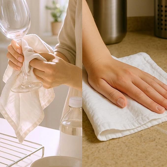 Flour Sack Towels | Tea Towel for Crafts| Kitchen Dish Cotton Blank Towel for Embroidery| Baking Bread Proofing Linen Cover| Thick Absorbent Quick Dry| 12 Pack 18"x 28" White