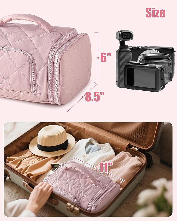 Marscamd Cable Organizer Bag, Travel Cord & Charger Organizer Pouch for Tech Accessories & Electronics, Home Storage, Pink