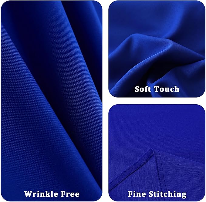 Rectangle Stain and Wrinkle Resistant Washable Polyester Table Cloth, Decorative Fabric Table Cover for Dining Kitchen Tables, Parties and Camping, 54 x 108 Inch,2 Pack,Blue