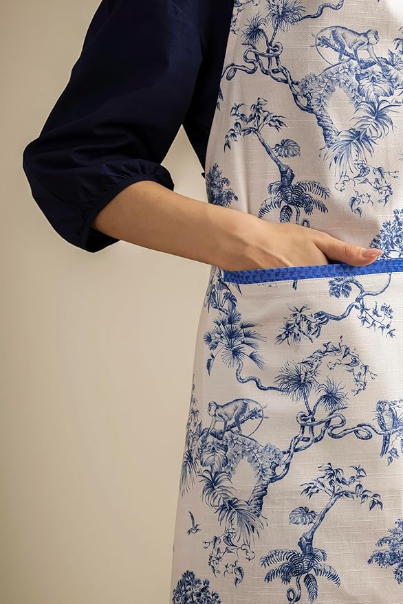 Maison d' Hermine 100% Cotton Apron for women with Pocket Kitchen Chef Apron for Men Cooking Gardening Server Waitress