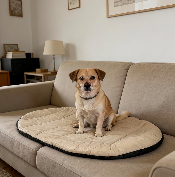 Outdoor Dog Bed, Camping Dog Bed,33.46“ x 27.26“, Washable & Foldable& Stain-Resistant, Waterproof Pets Mat, Indoor Outdoor Use, Easy Carry, Ideal for All Breeds, Reversible Portable Mat for Dogs
