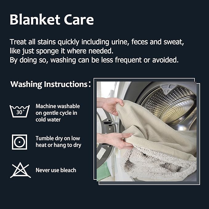 Kritter Planet Waterproof Bed Blanket for Dogs, Washable Stain Proof Pad Bed Cover, Reversible Leakproof Furniture Protector, Liquid Pee Proof Blanket for Couch Sofa, 80x60 inch, Queen Size