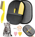 Gvwoye Pet Hair Removal Glove - Electrostatic Pet Hair Remover, Cat & Dog Hair Remover Tool for Couch, Furniture, Carpet, Car Seat, Curtain, Reusable Double Sided Cat Grooming Gloves (1PC)