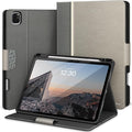 KingBlanc Case for iPad Pro 11-inch Case 4th/3rd/2nd Generation (2022/2021/2020) with Pencil Holder, Vegan Leather Bicolor Cover, Auto Sleep Wake, Apple Pencil 2. Charging, Multi-Angle Viewing, Gray
