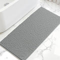 SUBRTEX Bathroom Rugs, 24" x 60" Chenille Bath Rug Soft Short Plush Bath Mat Soft Shower Mat Water Absorbent Shower Mat Quick Dry Machine Washable, Light Gray