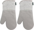 Homewear Marlow Silicone Extra Long Oven Mitt 2 Piece Set, Heat and Slip Resistant, Recycled Cotton with Soft Lining, Thick Kitchen Gloves for Cooking, Grey