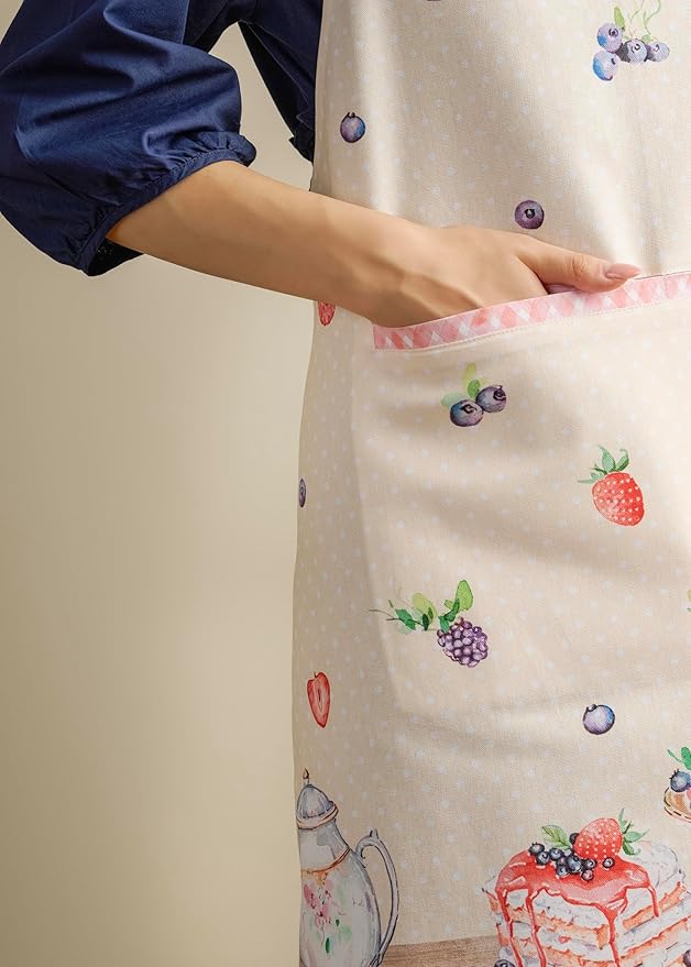 Maison d' Hermine 100% Cotton Apron for women with Pocket Kitchen Chef Apron for Men Cooking Gardening Server Waitress