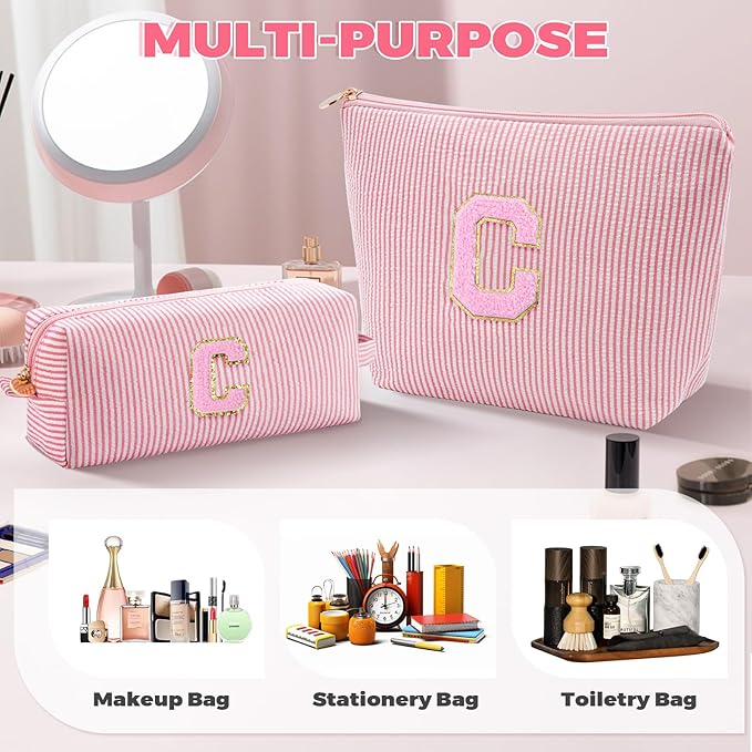 Btffitting Customized Mothers Day Gifts - Birthday Gift for Mom,Gifts From Daughter,Mother in Law Gifts,Mama Gift Idea,Makeup Bag Set Cosmetic Bag - Peach,C
