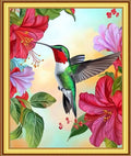 Foxnyart Stamped Cross Stitch Kits Full Range of Embroidery Needlework Starter Kits for Beginners Adults 11CT Embroidery Patterns Art Crafts DIY Needlepoint Kit-Hummingbirds Collect Honey 16x20 inchs