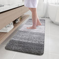 Arotive Microfiber Bathroom Rugs, Shaggy Soft and Absorbent Bath Rug, Non-Slip, Thick Plush Machine Washable Dry Bath Mats for Bathroom, Tub and Shower, 59x20, Grey, Rectangular