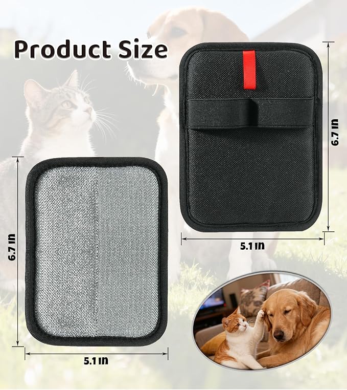 LUCKYOPERA Pet Hair Removal Gloves for Cats & Dogs, Reusable Electrostatic Grooming Gloves, Hair Remover Tool for Couch, Furniture, Carpet, Car Seat, Clothes (Regular Type)