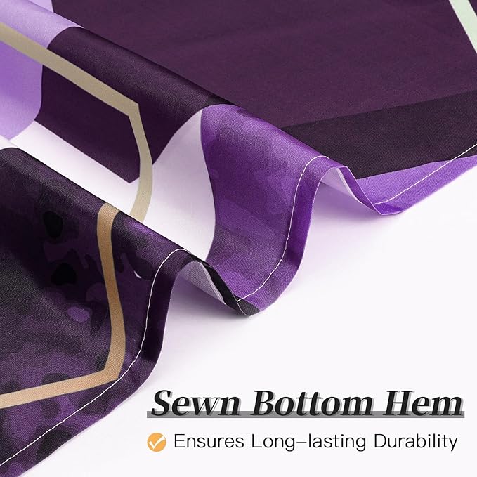 Litabel Modern Small Stall Shower Curtain for Bathroom, Purple Geometric Art Decor Waterproof Bath Curtain, Abstract Fabric Shower Curtain Sets for Home Decor, 36" W x 72" L Inch