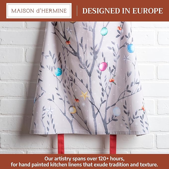 Maison d' Hermine 100% Cotton Apron for women with Pocket Kitchen Chef Apron for Men Cooking Gardening Server Waitress