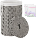 SETVSON Large Laundry Hamper Laundry Basket Round 34.3 Gal (130 L) Handwoven Wicker Laundry Baskets Rattan Laundry Basket with Laundry Bag Handles 2 Mesh Bags for Living Room Bedroom Gray