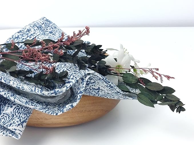 Linen Rayon Blend Fabric by The Linen Lab – Lightweight, Soft, Pre-Washed Material for Sewing, Clothing, Crafts & DIY (3 Yard pre Cut, Paisley Navy with Subtle Wrinkle Effect)