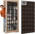 Hualleko 40-Pocket Over the Door Shoe Organizer - Large Mesh Pocket Hanging Shoe Organizer,Behind the Door Shoes Storage Holder Hanger (Coffee color)