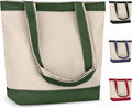 CUSTOMIZE123 Canvas Tote Bag with Handles for Woman, Reusable Cloth Bag for Groceries and Shopping - Blank Cotton Tote Bag, Suitable for DIY Projects – HEAVY DUTY – 16" X 14.5" With 4” Gusset, Green