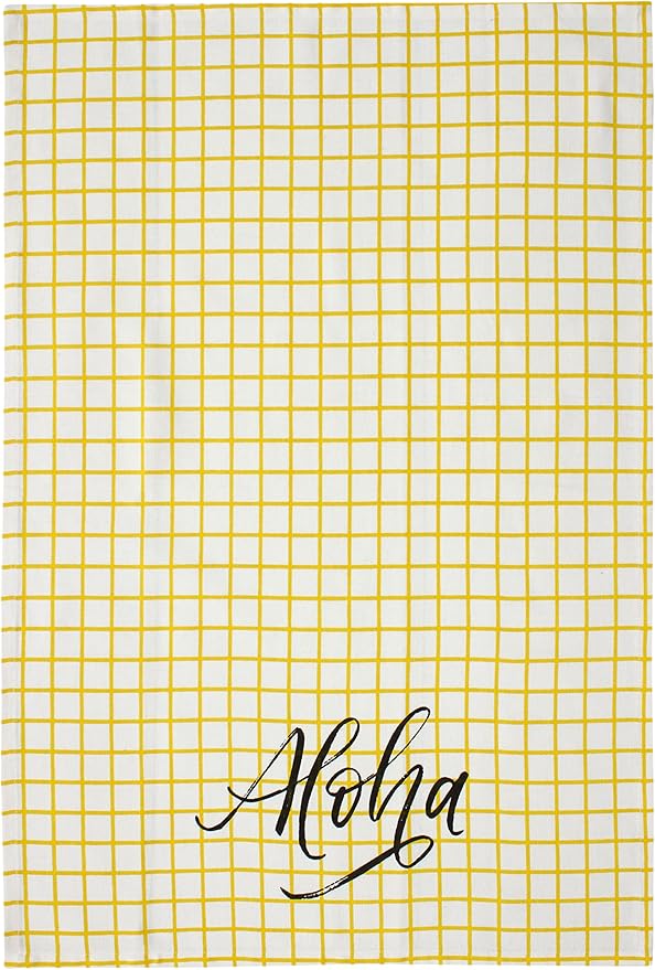 ACCENTHOME Kitchen Towels Set of 4 Super Absorbent Durable Towels Perfect for Kitchen Mess & Drying Dishes 50x70 cm Stripe & Check Pattern Pineapple Slices Print