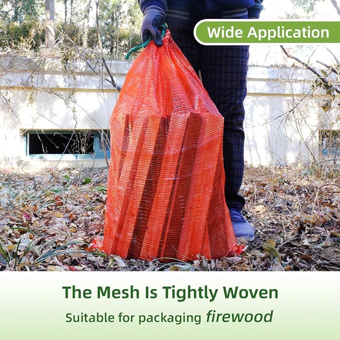 deebree Extra Large Mesh Produce Bags 60 lbs Reusable Onion Sacks Vegetable Storage Bags Washable Net Bag 21” x 32” for Onion Potato Firewood Crawfish, Pack of 10