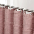 Siiluminisoy Pink Shower Curtain Farmhouse Shower Curtain for Bathroom Rustic Striped Fabric Shower Curtains 72 x 96