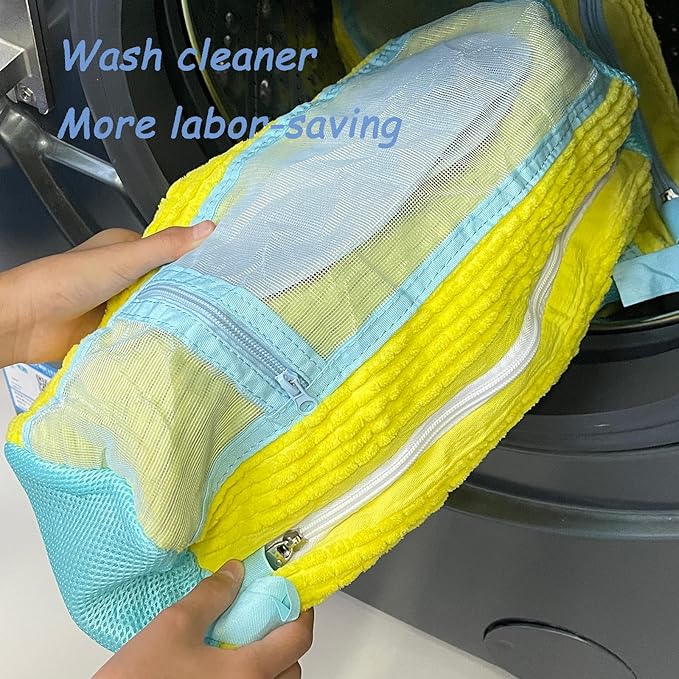 Meruya Shoe Washing Machine Bag - Set of 2 Shoe Washing Bags, Side Mesh for Insoles Sock, 360° Deep Clean Laundry Bag, Reusable Shoe Bag for Washing Machine, Shoe Cleaning Bag for Sneakers