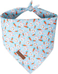 UP URARA PUP Easter Dog Bandana, Easter Triangle Bid Scarf for Small Medium Dog, Cotton Pet Kerchief for Girl Boy Dogs or Cats, Cute Carrot & Bunny Dog Bandana, Comfortable Easter Dog Bandana