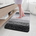 Arotive Microfiber Bathroom Rugs, Shaggy Soft and Absorbent Bath Rug, Non-Slip, Thick Plush Machine Washable Dry Bath Mats for Bathroom, Tub and Shower, 45x27, Black, Rectangular