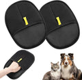 sinirttou Pet Hair Removal Glove for Cats & Dogs, Upgraded Five-Finger Electrostatic Pet Hair Gloves, Reusable Magic Brush Pet Hair Remover Tool (Black, 2Pcs)