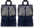 HANOZI Shoe Bags For Travel, Used As For Storage or Shoe Travel Bag, Space Saving When Travelling With This Travel Shoe Bags For Packing, Featuring Waterproof Nylon Sneaker Bag. (Navy, 2 Pack, Medium)