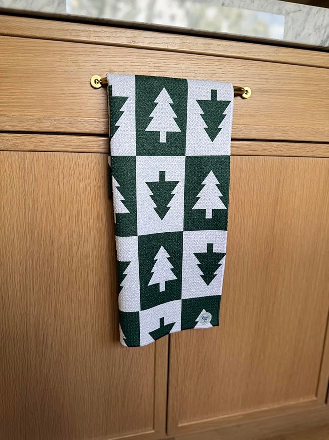 Desert Aqua 2 Pack || Double Sided|| Not Your Ordinary Kitchen Towels || Dish Towels || Quick Dry || Waffle Weave Microfiber || Designer Prints || Highly Absorbent || Hanging Hook (Forest Christmas)