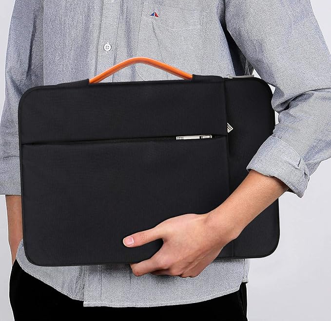 Lacdo 360° Protective 16 Inch Laptop Sleeve Case for 16 Inch HP Lenovo ASUS Acer Dell Laptop/HP Pavilion Envy/Lenovo ThinkPad IdeaPad/Acer Swift/ASUS Vivobook/Dell Computer Bag, Black