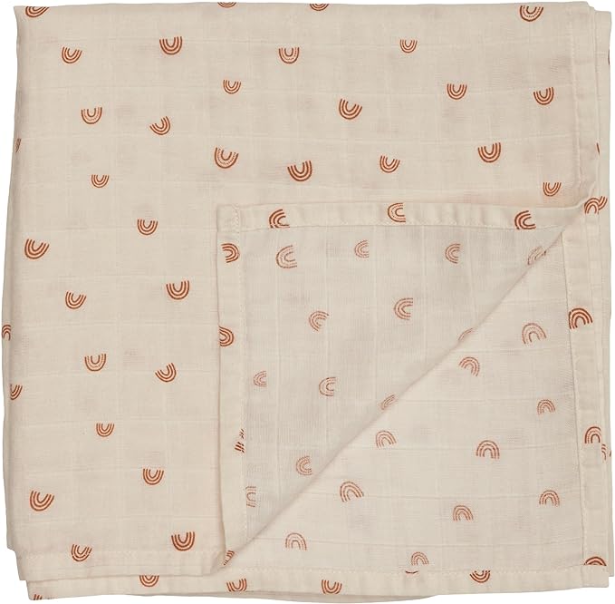 Huxie Swaddle - 100% Organic Cotton - Muslin Swaddle Blankets for Newborn, 47" x 47" (Rainbows)