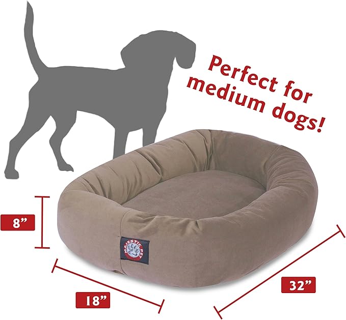 Majestic Pet Villa 32 Inch Shredded Memory Foam Dog Bed for Medium Sized Dog 32x23x7 Inch–Orthopedic Pet Bed - Washable Medium Puppy Mat with Head Support-Fern