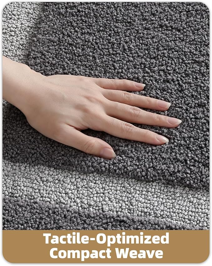 Color&Geometry Bathroom Rugs, Water Absorbent and Quick Dry Microfiber Bath Rugs-16"x24", Non-Slip, Machine Washable, Extra Soft Plush Bath Mats for Bathroom, Laundry Room, Dark and Light Grey