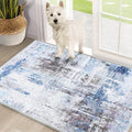 COMSLE Door Mat, Front Door Mat Indoor for Entrance Faux Wool Absorbent Non Slip Modern Throw Rug for Entryway Hallway Muddy Paws - Pet Friendly, 32x48 Inches, Sierra Blue Machine Washable
