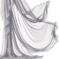 Barcelonetta | Chiffon Fabric | Decoration, Drapery Fabric | Wedding, Gender Reveal, Baby Shower, Birthday | for Arbor, Arch, Canopy, Table and Chair Decoration (Light Grey, 10 Yards)
