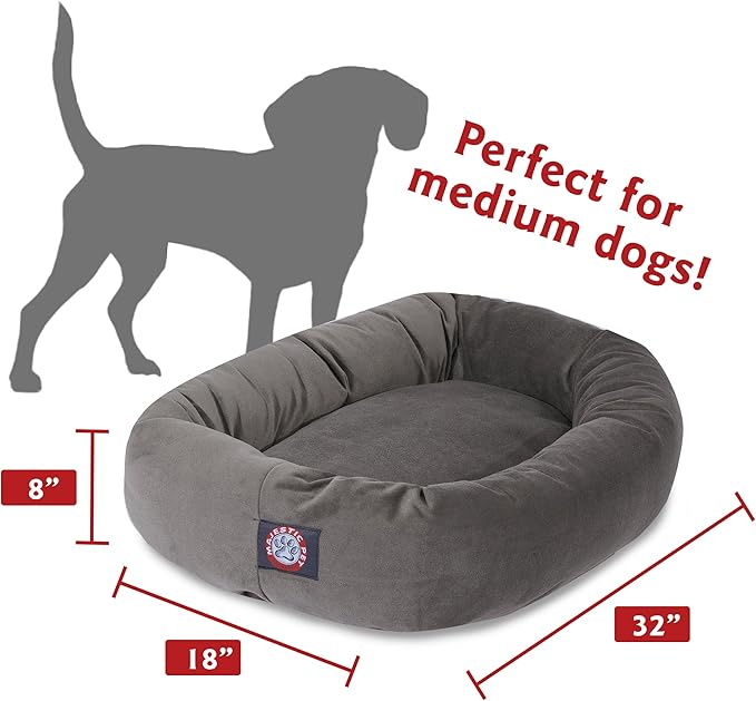 Majestic Pet Villa 24 Inch Shredded Memory Foam Dog Bed for Small Sized Dog 24x19x7 Inch–Orthopedic Pet Bed - Washable Small Puppy Mat with Head Support-Vintage