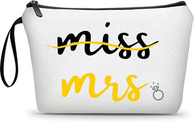 ARIOSEY Wedding Engagement Bachelorette Wedding Registry Gifts for Bride Daughter Mrs Makeup Bag Bachelorette Party Bride Make Up Pouch Gifts for Newly Engaged Couples
