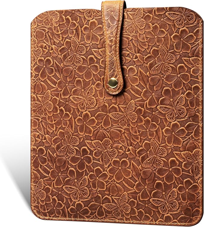 Thryxop Vertical Laptop Sleeve for 16-inch MacBook Pro, Genuine Leather Protective Case Compatible with M2 M3 M4 Pro/Max 2024, Brown
