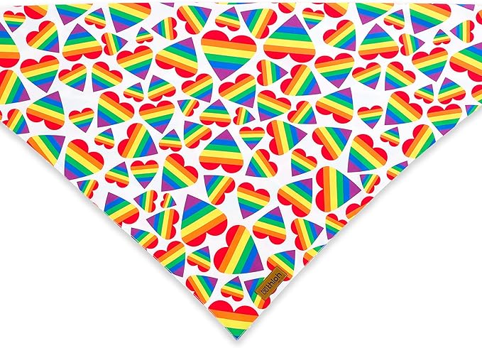 THLOH Pride Dog Bandanas - 2 Pack Reversible LGBT LGBT+ Love is Love Pet Scarf for Boy and Girl | Premium Durable Fabric | Rainbow Bandana for Small Medium Large and Extra Large Dogs (X-Large)
