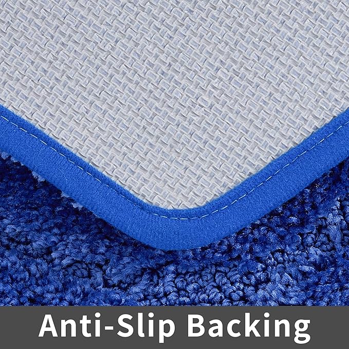 COSY HOMEER Extra Thick Bath Linen Sets Rugs for Bathroom - Anti-Slip Bath Mats Soft Plush Yarn Shaggy 100% Strong Polyester Bedroom Water Absorbent(Blue,20x32 - Inches)