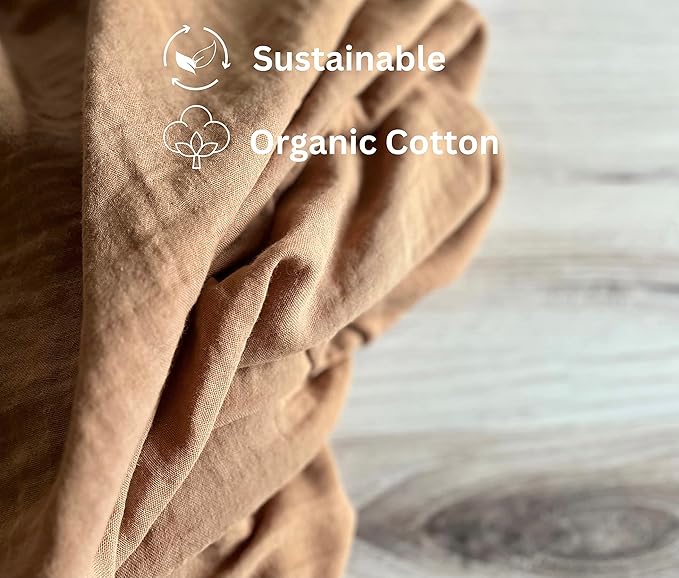 Leyl&Ari Muslin Swaddle Baby Blanket | 100% Organic Cotton Recieving Wrap (Peach/Neutral Set)