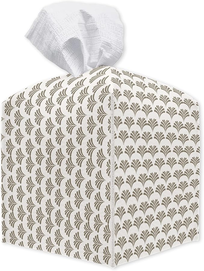 Minimalism Square Tissue Box Holder Cover, Decorative Tissue Cube Box Organizer for Bathroom, Living Room, Office, Countertop, Car, Night Stands, Modern Home Desk Tabletop Decor - A10