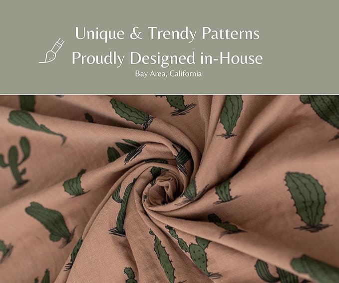 Leyl&Ari Muslin Swaddle Blanket 100% Organic Cotton Lightweight Receiving Wrap for Infant & Newborn (Cactus, 47X47)