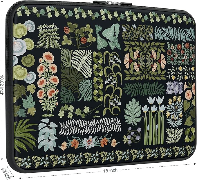 iCasso Laptop Sleeve 15.6 inch, Compatible with MacBook Air 15 inch, Cute Shockproof Laptop Case 15.6'', Slim Protective Travel Carrying Case for MacBook Pro 16, Lenovo Dell Asus HP, Black
