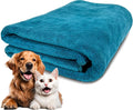 Extra Large Dog Towel Soft Absorbent Bath Pet Towels for Drying Dogs, Elastic Terry Microfiber Soft Towel, Machine Washable, Quick Dry, Multipurpose (L, XL, 2XL) (Green, 2XL)