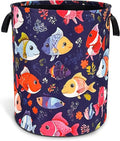 NUTAINLA Fish Laundry Basket Funny Cartoon Foldable Oxford Cloth Tote Bag Laundry Hamper Clothes Storage Bucket Toy Organizer For Bathroom/Laundry Storage/Bedroom 18.9x16.5 Inch